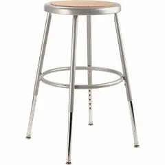 National Public Seating 6200 Series Heavy-Duty Stools - Masonite Seat Color - Masonite Seat Material - Gray Frame Color - Steel Frame Material - Four-legged Base - Gray - 1 Each NPS6218H