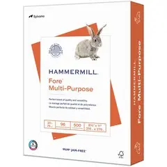 Hammermill Fore Multipurpose Copy Paper - White - 96 Brightness - Letter - 8 1/2" x 11" - 20 lb Basis Weight - Acid-free - White - 500 / Ream HAM103267RM