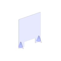24″ X 24″ Plastic Safety Shield with Plastic Feet and CutOut, Each MISCGLA2424C
