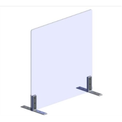 24″ X 24″ Countertop Plastic Shield Aluminum Feet, Each MISCGLA2424A