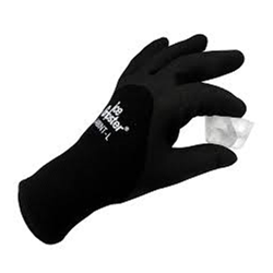 348INT ICE GRIPSTER DOUBLE LAYER GLOVES NYLON & TERRYCLOTH SHELL BLACK PVC FOAM DIPPED SAFT348GL