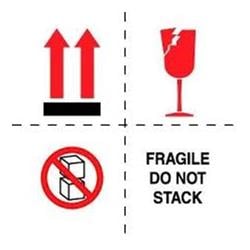 DL4501 LABEL "FRAGILE DO NOT STACK" 4 X 4 500/RL LSDL4501