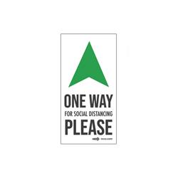 Safe Distance Graphic 6"x 12" Arrow One Way White Case of 6 FMSDFOWW
