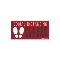 Social Distancing Floor Graphics, 6” x 12” Red 6/Case FMSDFGR