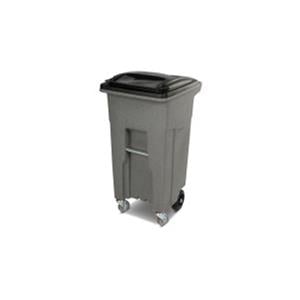 Toter 96 Gal. Brownstone Trash Can with Wheels and Lid (2 caster