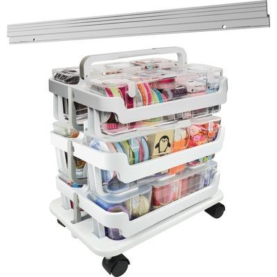 Deflecto Stackable Caddy Organizer Containers Small Clear