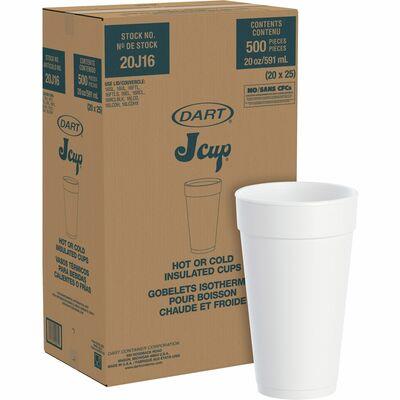 Dart Foam Drink Cups, 20 oz, White, 500/Carton