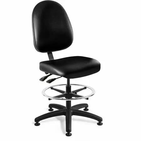 Black office chair with adjustable back and seat