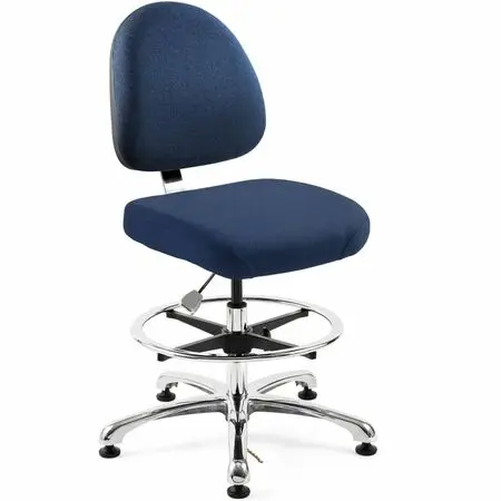 Black office chair with silver base and wheels