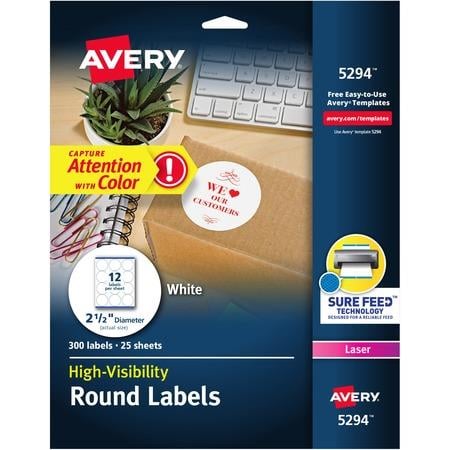 Avery&reg; Round High Visibility Labels AVE5294