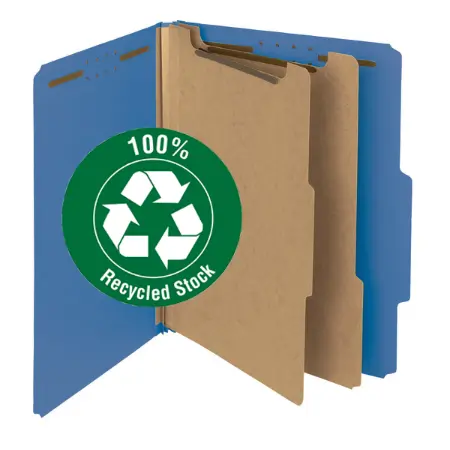 Wholesale Classification File Folder: Discounts on Smead Classification File Folder, 2 Dividers, 2" Expansion, Letter Size, Dark Blue, 10 per Box (211