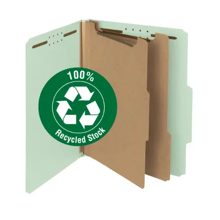 Wholesale Classification File Folder: Discounts on Smead Classification File Folder, 2 Dividers, 2" Expansion, Letter Size, Gray/Green, 10 per Box (21