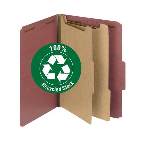 Wholesale Classification File Folder: Discounts on Smead Classification File Folder, 2 Dividers, 2" Expansion, Letter Size, Red, 10 per Box (21187) SM