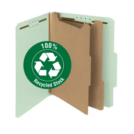 Wholesale Classification File Folder: Discounts on Smead Classification File Folder, 2 Dividers, 2" Expansion, Legal Size, Gray/Green, 10 per Box (211