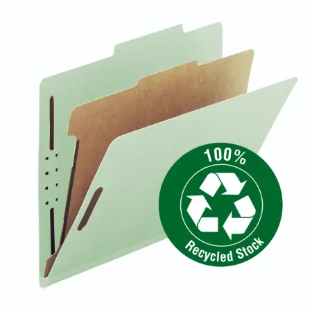 Wholesale Classification File Folder: Discounts on Smead Classification File Folder, 1 Divider, 2" Expansion, Letter Size, Gray/Green, 10 per Box (211