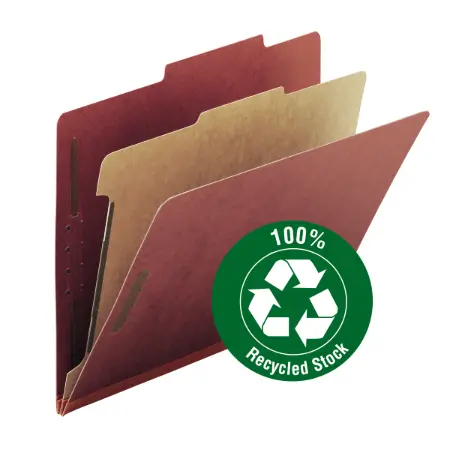 Wholesale Classification File Folder: Discounts on Smead Classification File Folder, 1 Divider, 2" Expansion, Letter Size, Red, 10 per Box (21182) SMD