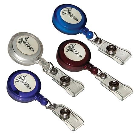 BULK Carton Medical Caduceus Logo Retractable Reel Holder with a Clip in 12  Assorted Colors (705 available 4/25/2023)