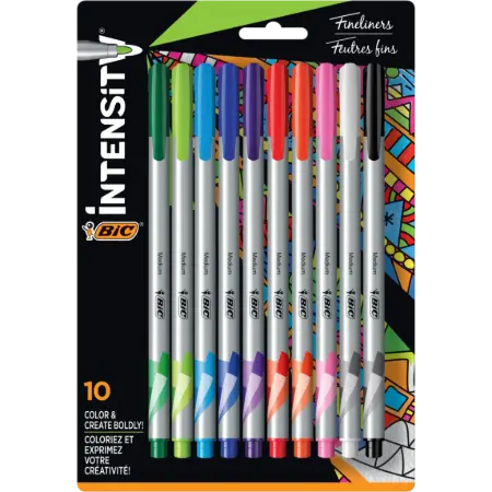 BIC Intensity Fineliner Marker Pens, Medium Point