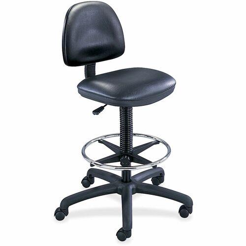 Lorell Classroom Adjustable Height Padded Mobile Task Chair Black