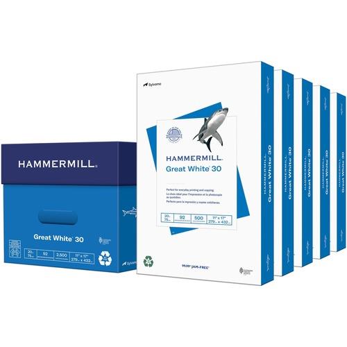 Hammermill Great White Recycled Copy Paper - White - 92 Brightness - Legal - 8 1/2