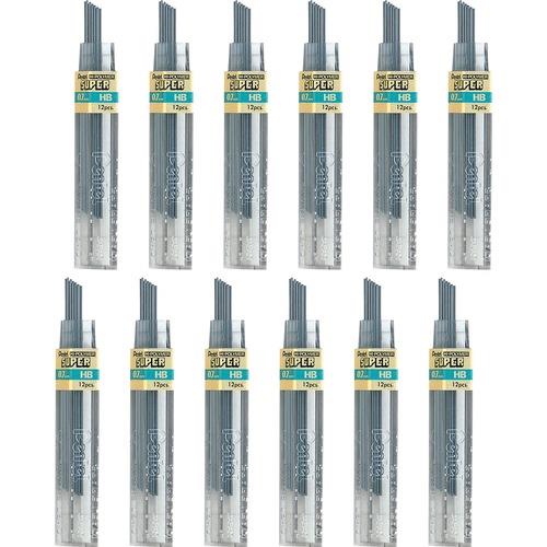 Pentel Super Hi-Polymer Leads - 0.5 mmFine Point - H - Black - 144 / Box