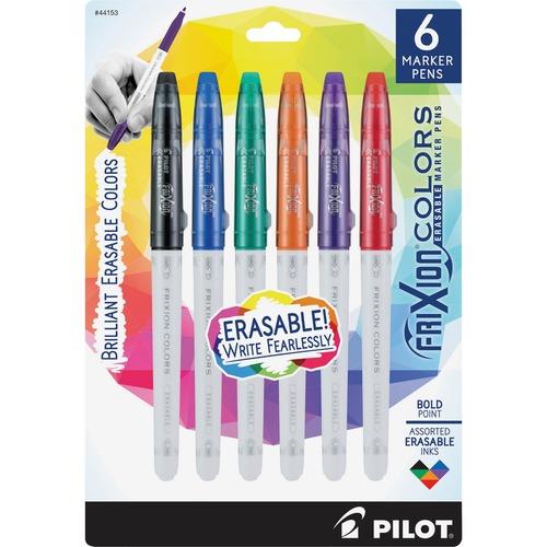 Pilot Frixion Erasable Rollerball Pen - Black Pack of 6