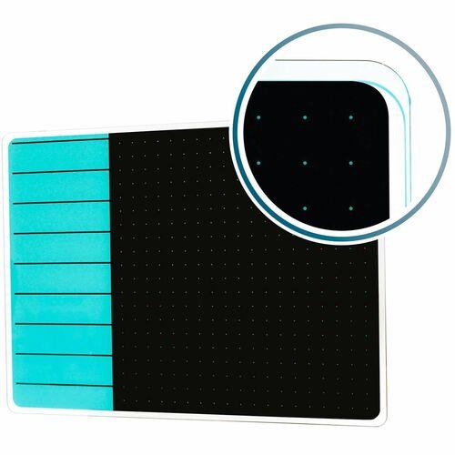 Viztex Glacier White & Black Plan & Grid Glass Dry Erase Board - 17