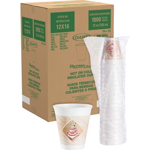 Genuine Joe Hot/Cold Foam Cup, 12 oz, White - 1000 pack