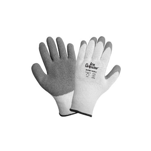 300IN -  Ice Gripster Insulated Seamless Rubber Palm Coated Gloves with Cut, Abrasion, and Puncture Resistance, Gray - 12/Dozen GL300IN