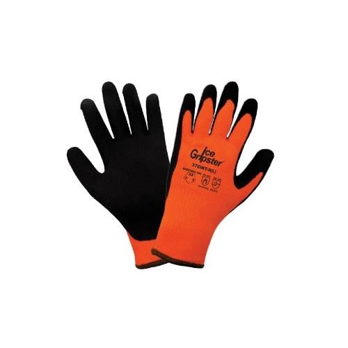 378INT Ice Gripster® Water Repellent Heavy Napped Rubber Coated High-Visibility Low Temperature Gloves with Cut, Abrasion, and Puncture Resistance -  12/Dozen GL378INT