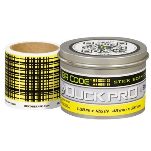 PXL BR Duck Pro by Shurtape BR Code Heavy Duty, Permanent Scannable Labels, Yellow, 12 rolls/Case TAPXLBRY