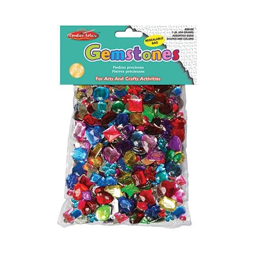 Baker Ross - EF322 Iridescent Acrylic Jewels Value Pack — Creative Art Supplies for Kids' Crafts to Decorate Cards, Collage, and Projects (Pack of