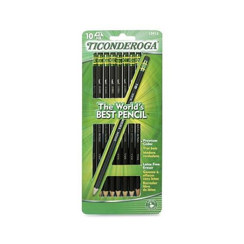 Dixon Ticonderoga No.2 HB Wood Pencils, Black - 10 count