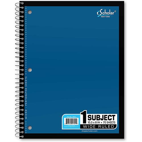 A5 Blank Notebook - 70 Sheets/140 Pages Blank Paper Notebook, 100 GSM Thick  White Paper, 5.8 x 8.3 Spiral Blank Journal,Blue Watercolor