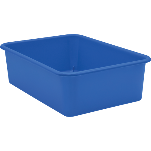 Blue Large Plastic Storage Bin - The School Box Inc