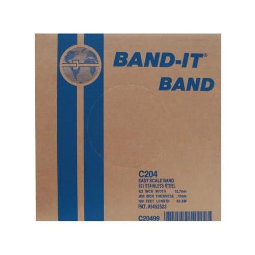 Stainless Steel Bands, 1/2 in x 100 ft, 0.03 in Stainless Steel 201 -  Reliable Paper