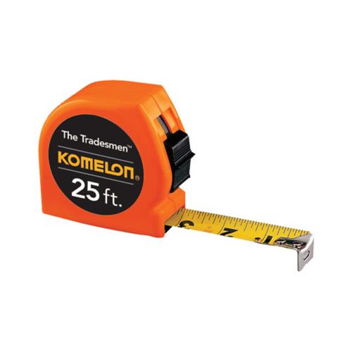 Tradesman Measuring Tapes, 1 in x 25 ft, Neon Orange - Reliable Paper