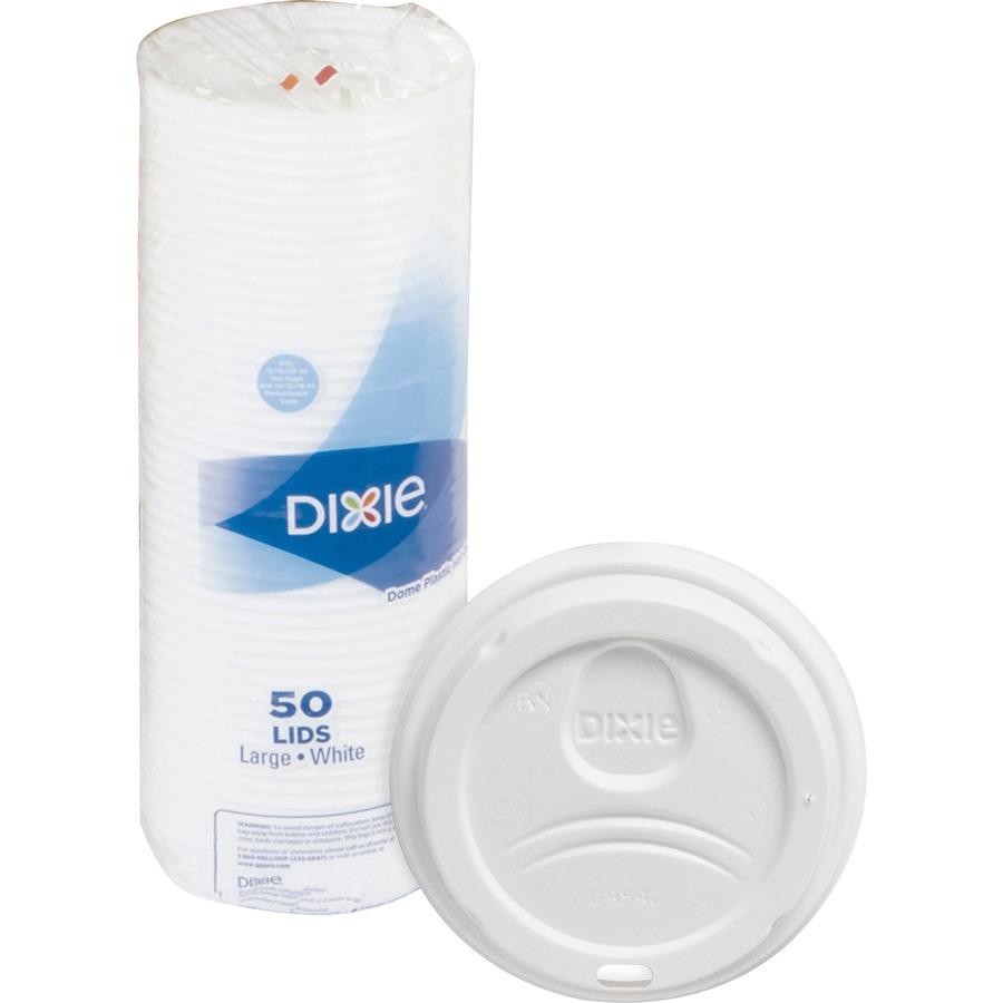[Case of 1000] Disposable Plastic Dome Lids for 10, 12, 16, & 20 oz. Paper  Hot Coffee Cup - White