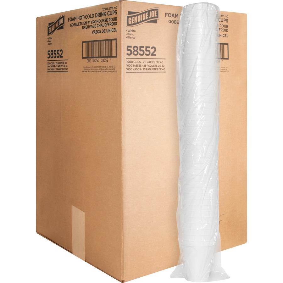 Genuine Joe Hot/Cold Foam Cups - 40 / Pack - 25 / Carton GJO58552, GJO  58552 - Office Supply Hut