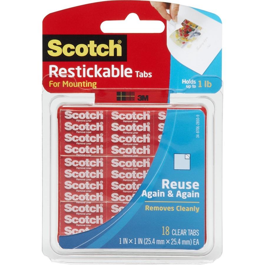 Scotch Restickable Mounting Tabs 1 Length x 1 Width