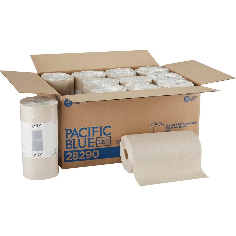Pacific Blue Basic Recycled Perforated Paper Roll Towel GPC28290, GPC 28290  - Office Supply Hut