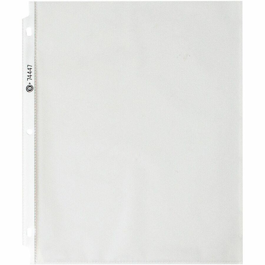 Business Source Economy Weight Sheet Protectors - 11 Height x 9 Width - 2  mil Thickness - For Letter 8 1/2 x 11 Sheet - Ring Binder - Rectangular -  Semi Clear - Polypropylene - ICC Business Products