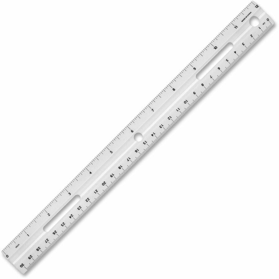 Safe-T 12-Inch Clear Plastic Ruler for School Classroom, Home, or Office  (12)