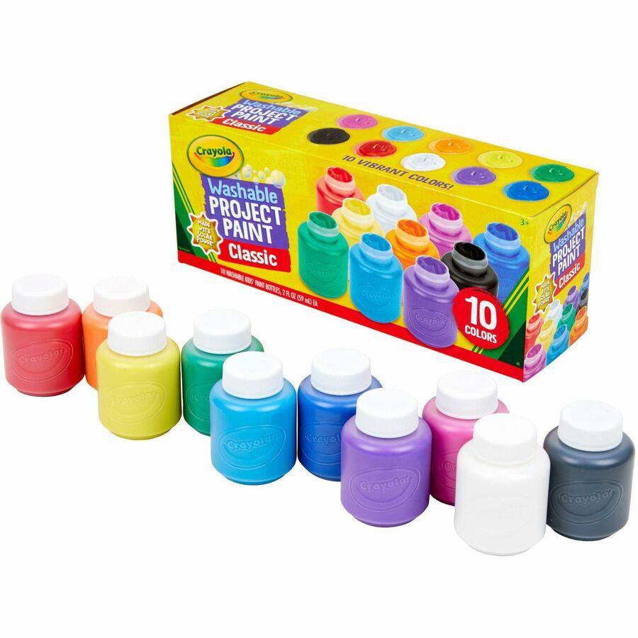 Kids Paint Set - 6 Colors Washable Paint for Kids - 16oz Washable Paint  Bottles, 10 No Spill Paint Cups and Toddler Paint Brushes, Paint for Kids