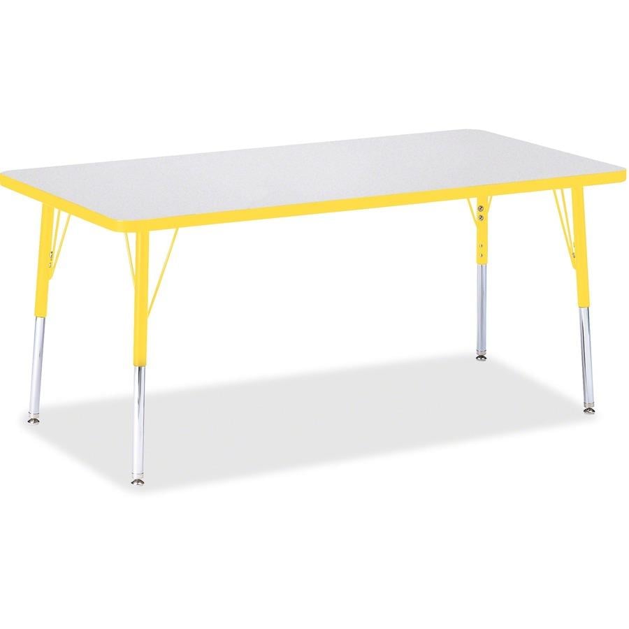 Lorell Classroom Activity Tabletop - For - Table TopGray Nebula Rectangle, High Pressure Laminate (HPL) Top x 60
