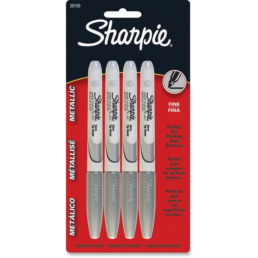 Sharpie Metallic Permanent Marker, Medium Chisel Tip, Silver, Dozen