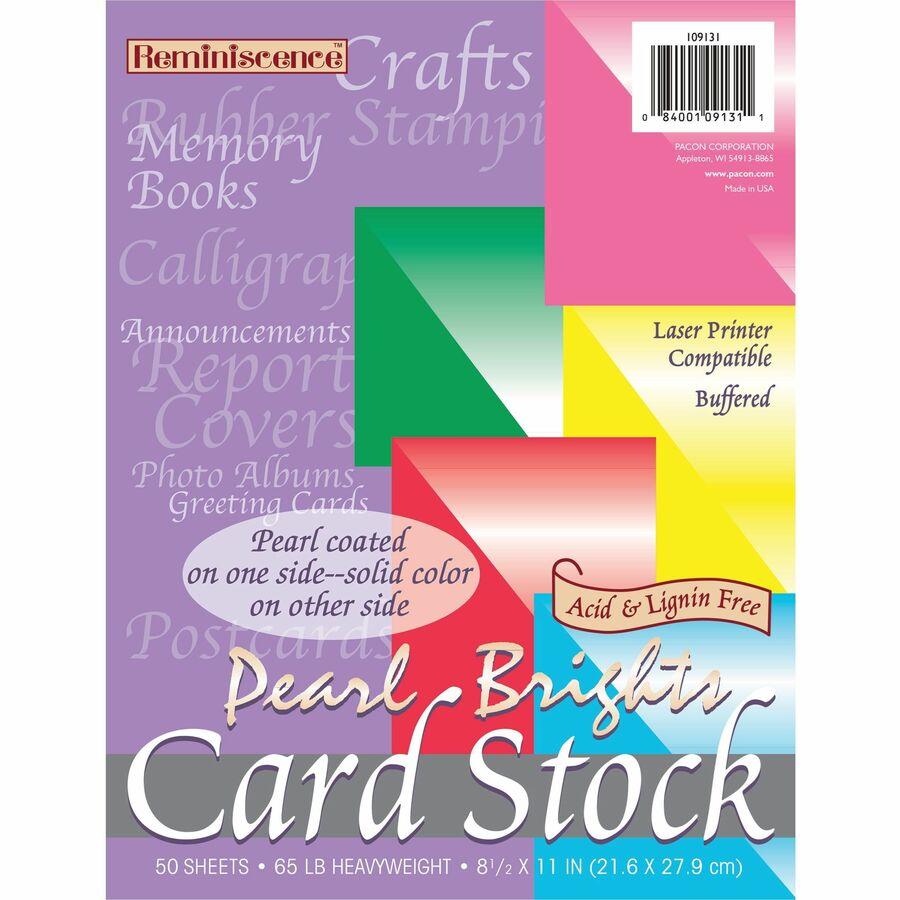 Pastel Card Stock, 5 Assorted Colors, 8-1/2 x 11, 100 Sheets - PAC101315, Dixon Ticonderoga Co - Pacon