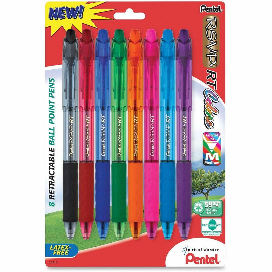 Pentel R.S.V.P. Ball Point Pens, Fine, Black Ink - 5 pens