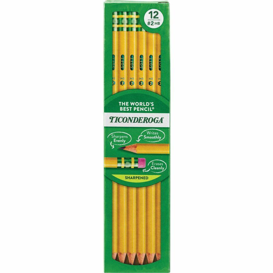 Ticonderoga No. 2 Pencils Graphite Lead 2 Black Wood Barrel Pack of 10 -  Office Depot