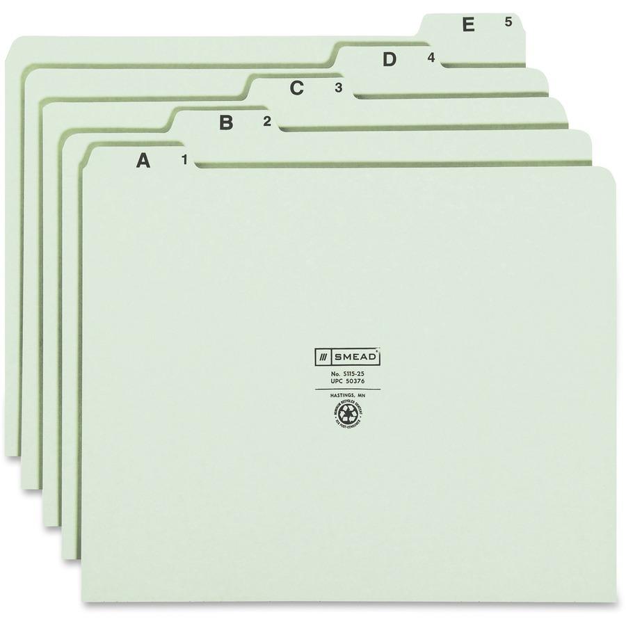 Letter　Supply　Folder　Tab　Office　Cut　Tab　File　Recycled　SMD50376　Smead　Hut　1/5　Top
